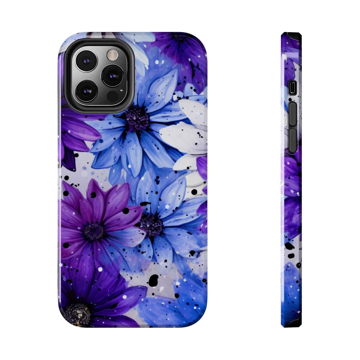 Vibrant Purple & Blue Floral Splash - iPhone Series Case