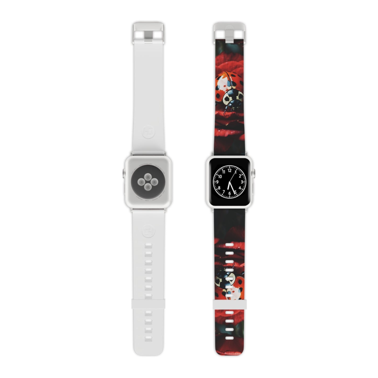 Elegant Rose & Ladybug Charm Apple Watch Band