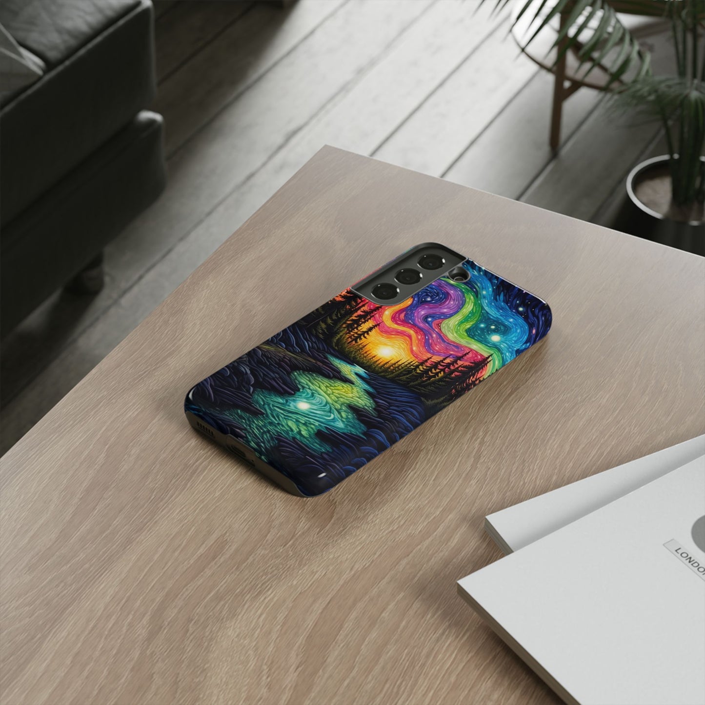 Celestial Nightscape Samsung Galaxy Case – Vibrant River and Starry Sky Design