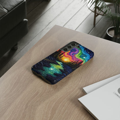 Celestial Nightscape Samsung Galaxy Case – Vibrant River and Starry Sky Design