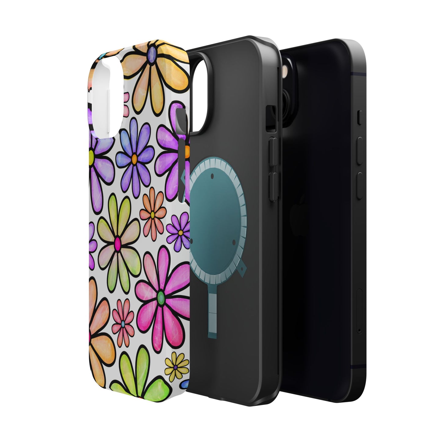 Pastel Daisy Dream MagSafe iPhone Case – Slim Profile, Glossy Finish