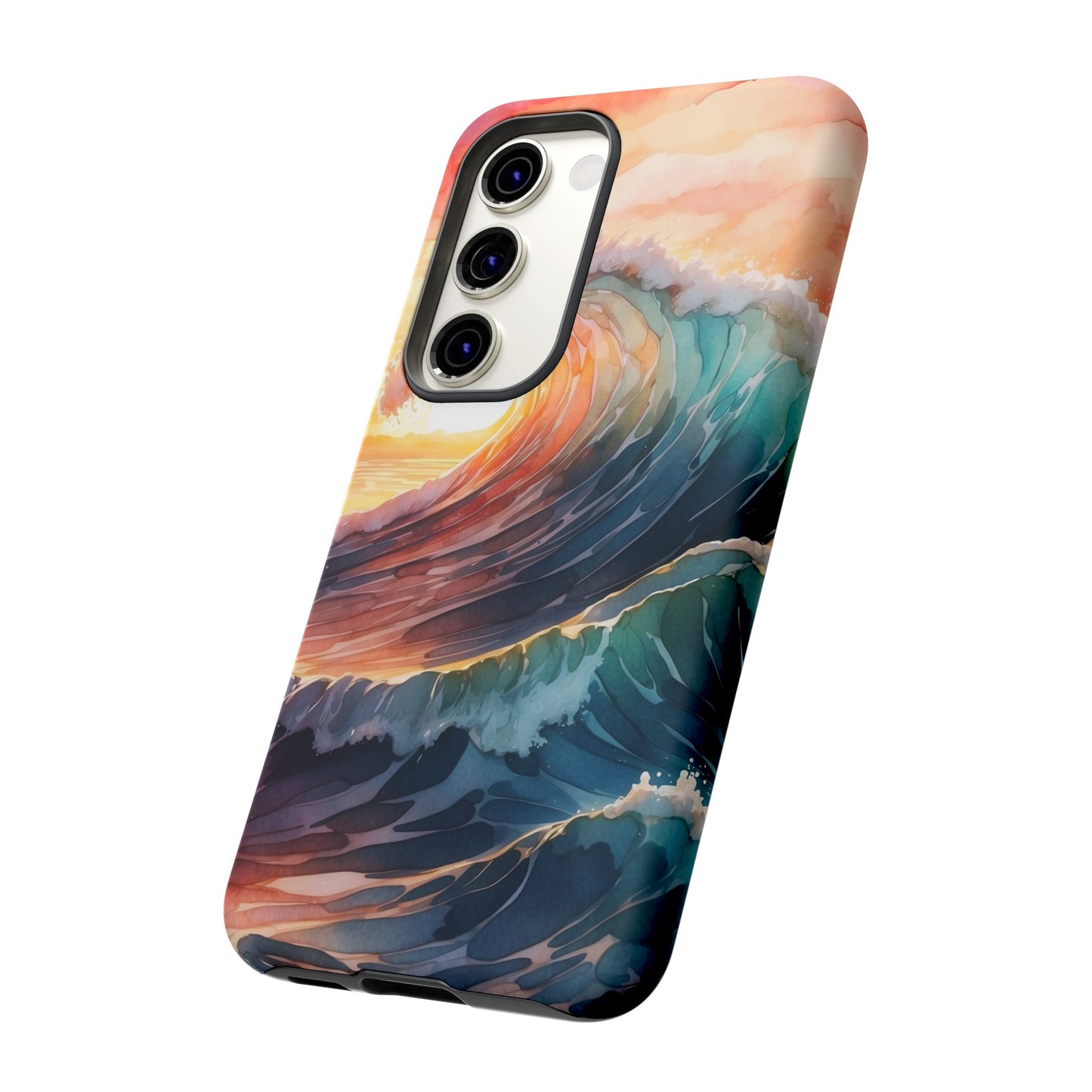 Ocean Sunrise Wave Samsung Galaxy Case – Vibrant Watercolor Wave Design