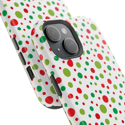 Red & Green Christmas Polka Dots – MagSafe iPhone Case