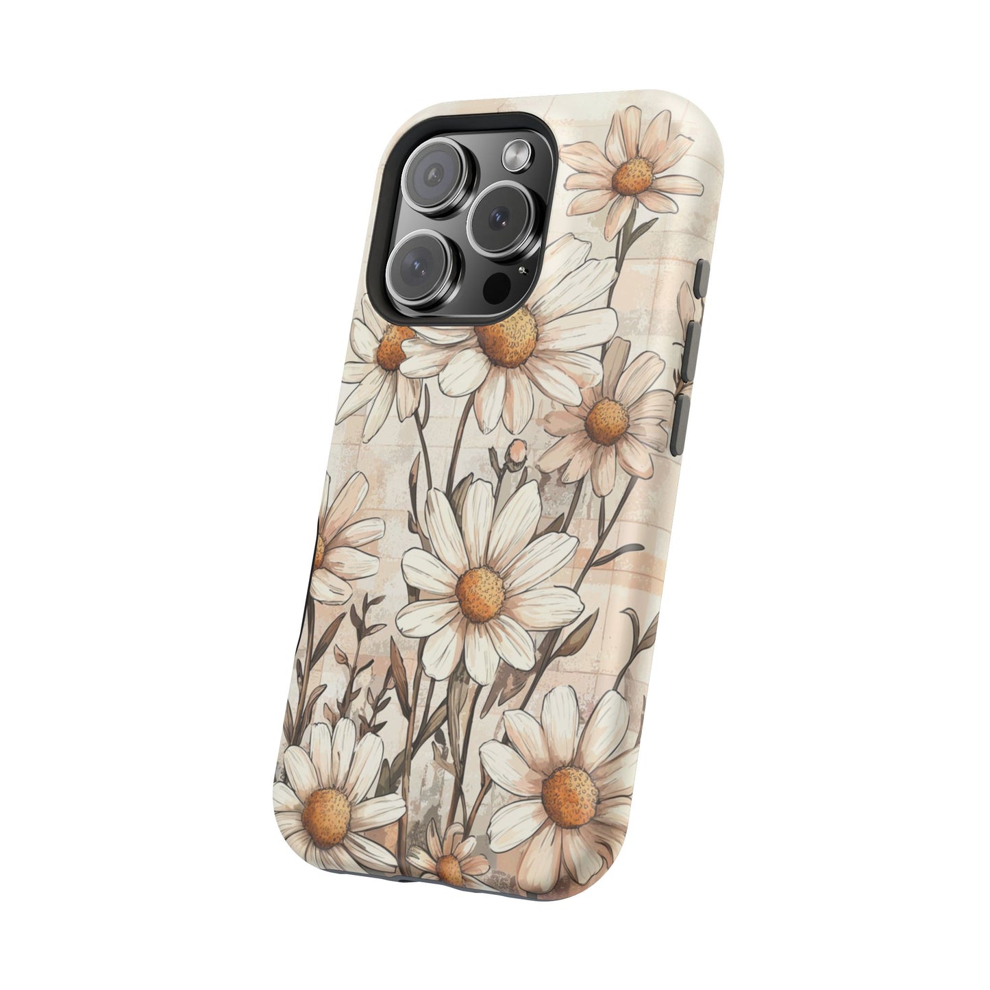 Pastel Daisy MagSafe iPhone Case - Elegant Floral Protective Cover