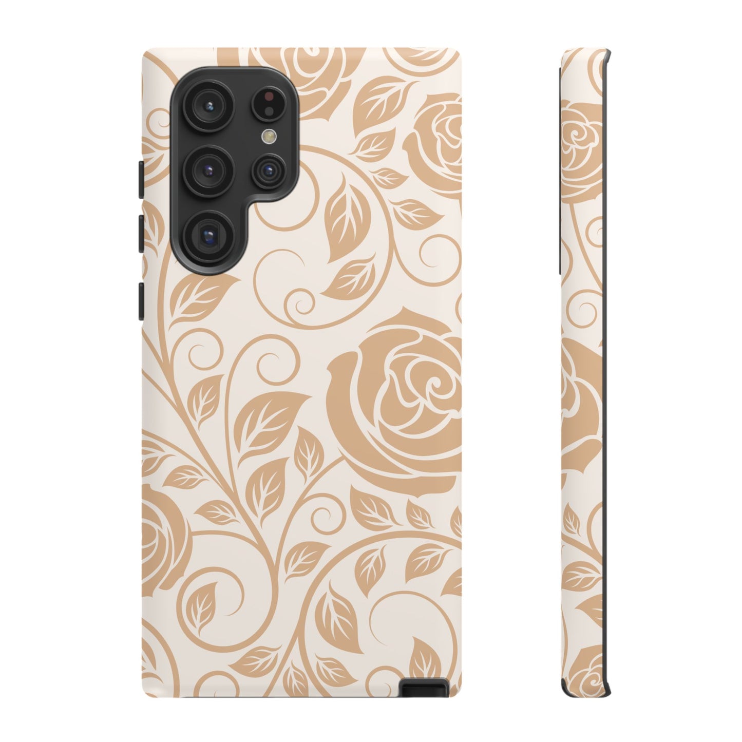 Vintage Rose Vine Tough Samsung Galaxy Case – Elegant Floral Pattern with Dual-Layer Protection