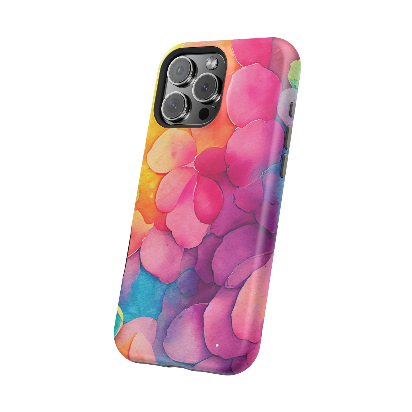 Sunset Petals Watercolor MagSafe iPhone Case – Slim Design, Glossy Finish