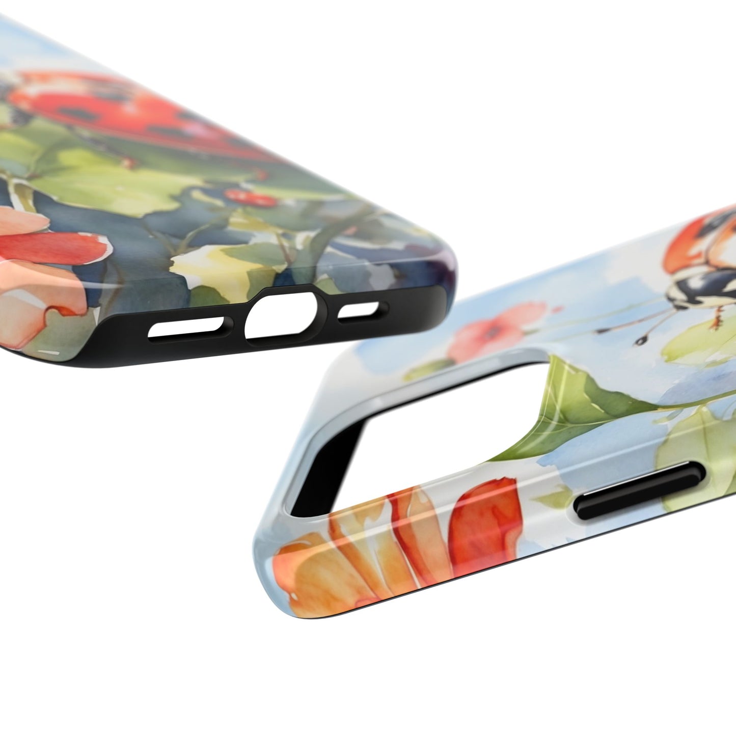 Watercolor Ladybug & Poppy Fields - iPhone Series Case