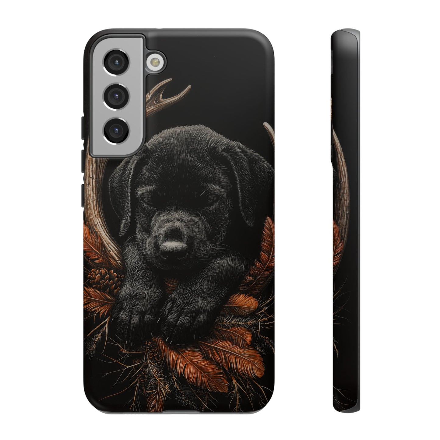 Charming Black Labrador Puppy on Feathers Samsung Galaxy Case