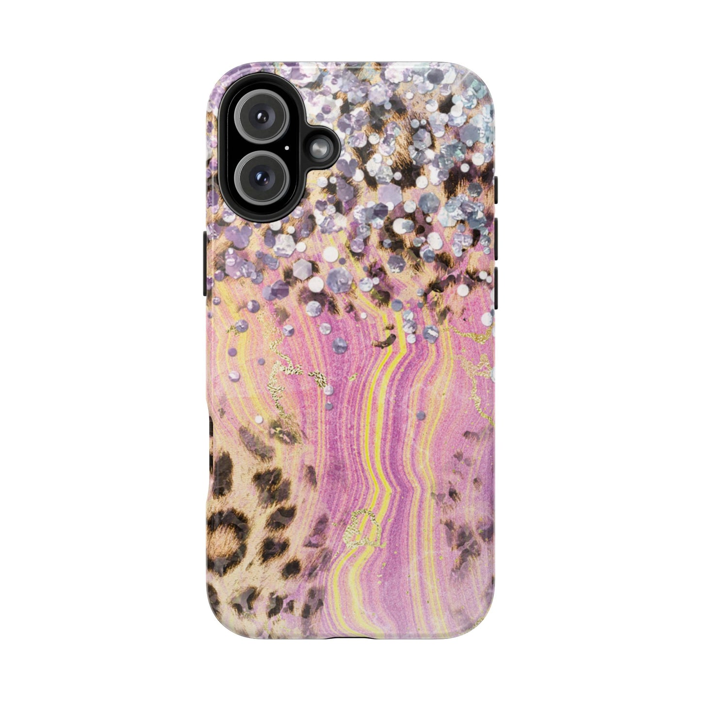 Crystal Glam Leopard - iPhone Series Case with Glitter and Gem Accents