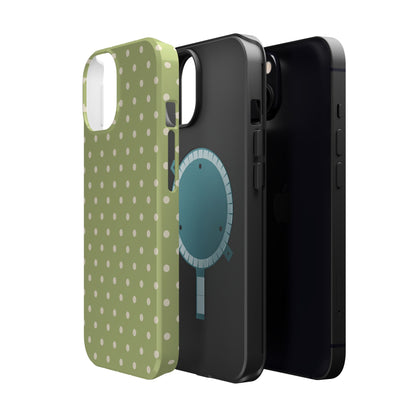 Sage Green Polka Dots – MagSafe iPhone Case