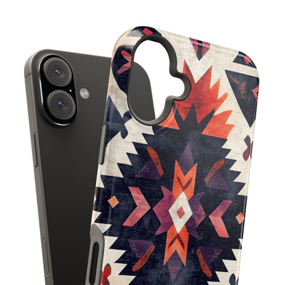 Boho Tribal Starburst Tough MagSafe iPhone Case – Vibrant Geometric Design, Dual-Layer Protection