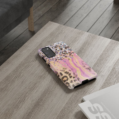 Crystal Glam Leopard - Samsung Galaxy Series Case with Glitter and Gem Accents