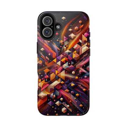 Geometric Galaxy iPhone Case - Abstract Cosmic Protective Cover - Retro Gamer