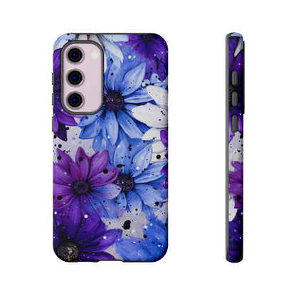 Vibrant Purple & Blue Floral Splash - Samsung Galaxy Series Case