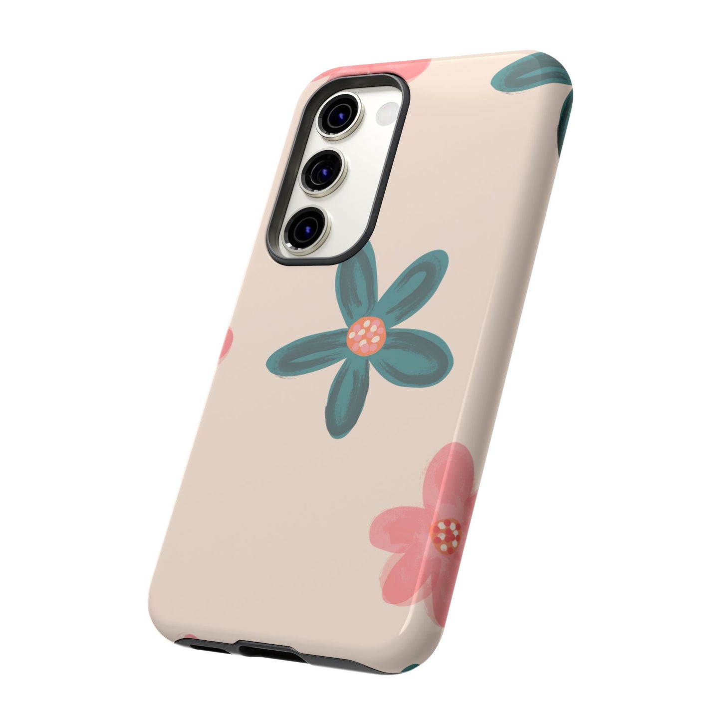 Vintage Floral Tough Samsung Galaxy Case – Soft Matte Finish with Dual-Layer Protection