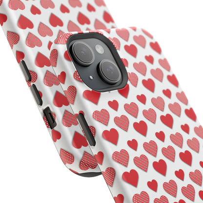 Red & Polka Dot Hearts MagSafe Case