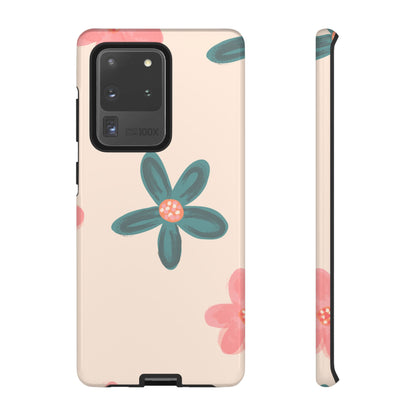 Vintage Floral Tough Samsung Galaxy Case – Soft Matte Finish with Dual-Layer Protection