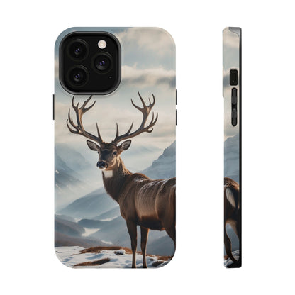 Alpine Majesty: Stag in Snow – MagSafe iPhone Case