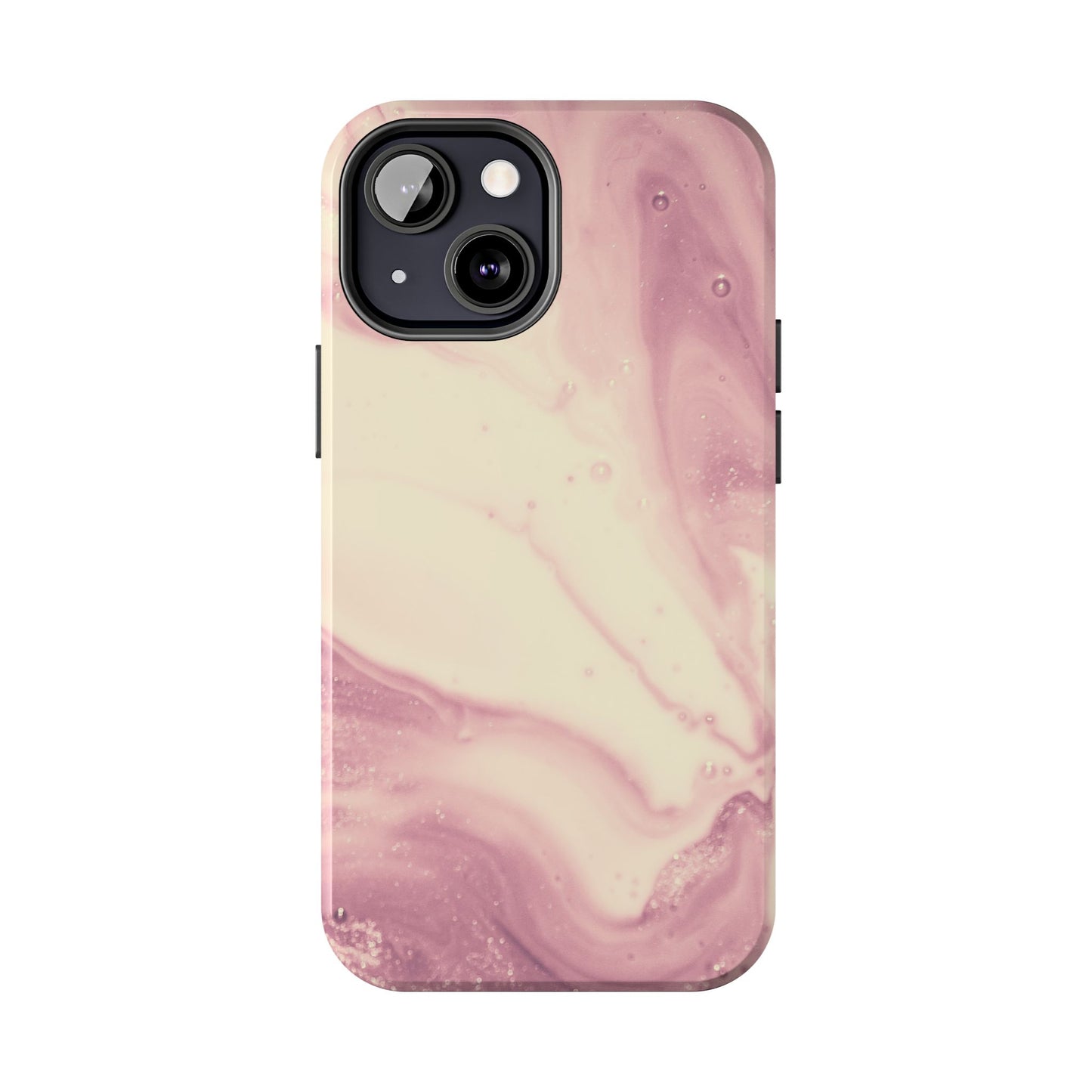 Blush Marble Glow – iPhone Case with Rose Gold & Pink Swirl Pattern