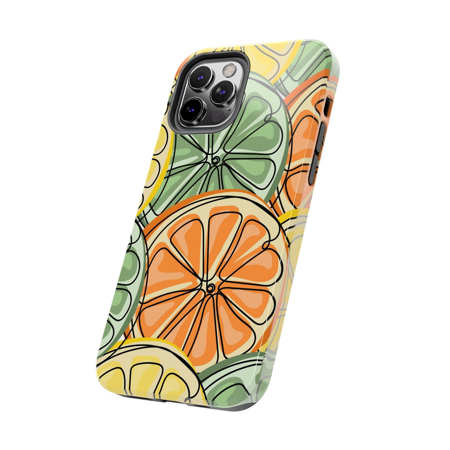 Citrus Zest Tough iPhone Case – Bold Lime, Lemon, and Orange Design, Shockproof Protection - BOGO Cases