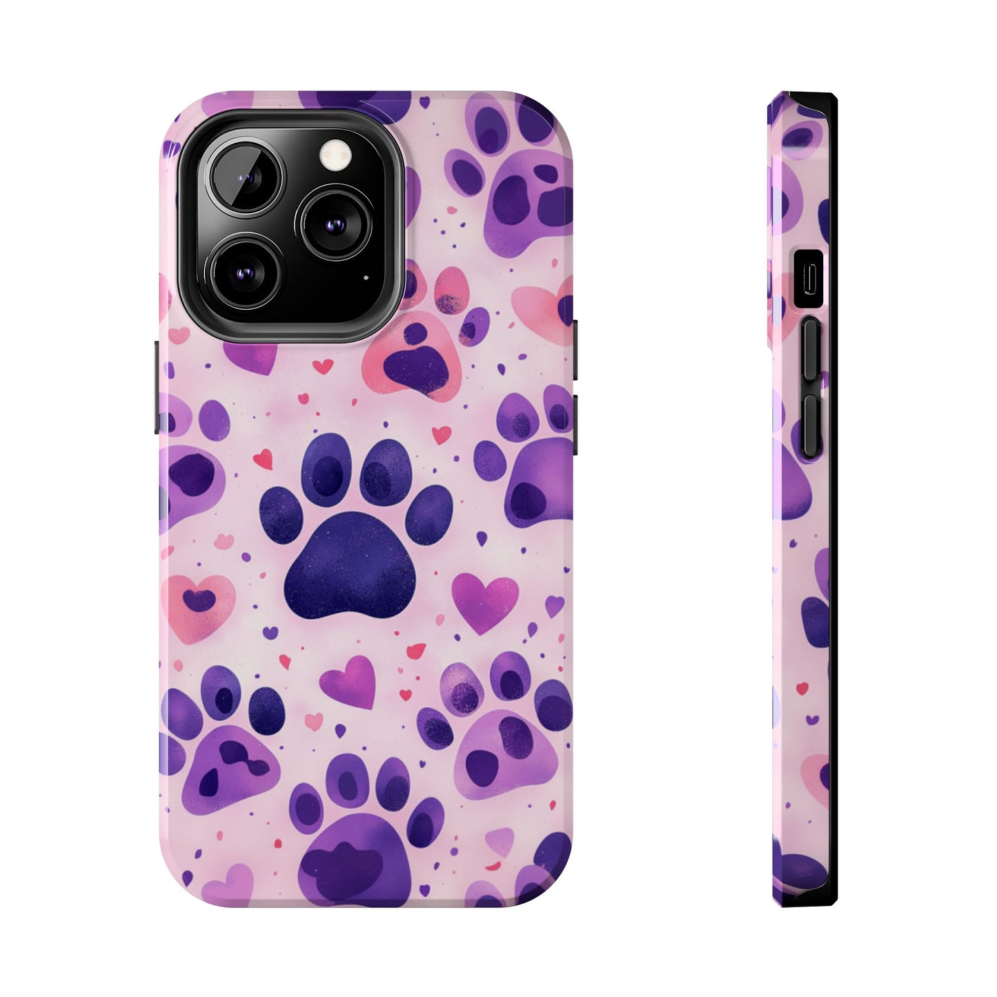 Purple Paw Print iPhone Case - Playful Pet Lover’s Protective Cover