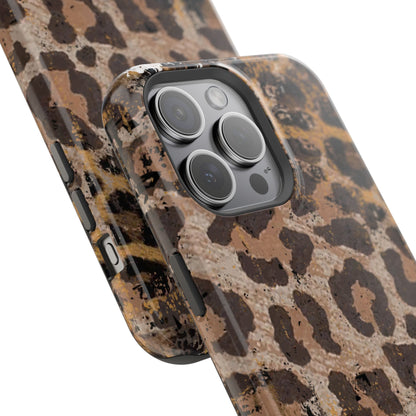 Vintage Distressed Leopard Print - MagSafe iPhone Series Case