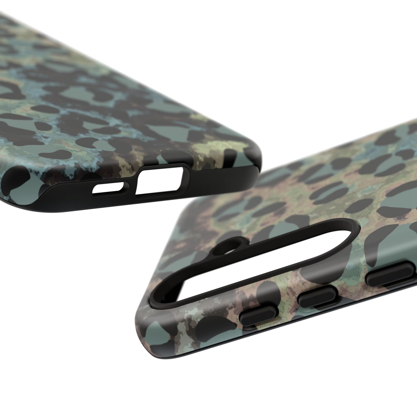 Moody Watercolor Leopard Print Tough Samsung Galaxy Case – Earthy Abstract Pattern with Dual-Layer Protection