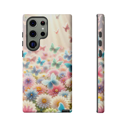 Butterfly Blossom Samsung Case - Pastel Floral Protective Cover