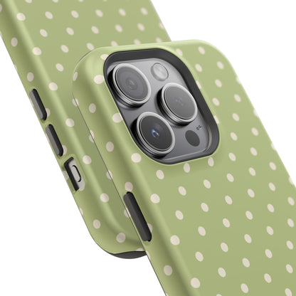 Sage Green Polka Dots – MagSafe iPhone Case