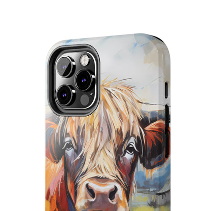 Cute Western Phone Case | Highland Cow | Robust Rocky Mountain-Inspired | Expressionism | Fresco