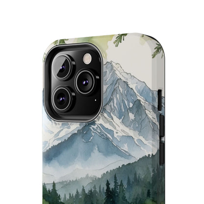 Watercolor Alpine Mountainscape - iPhone Case