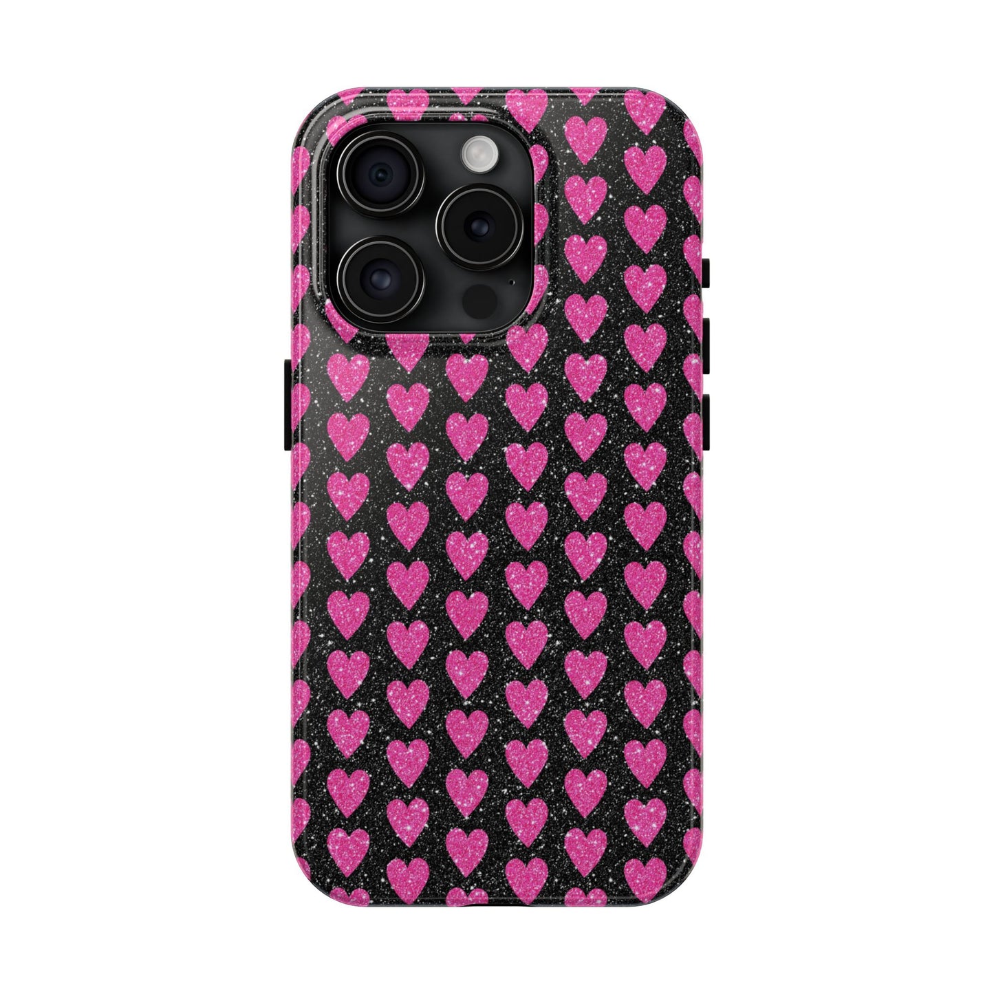 Glitter Pink Hearts iPhone Case