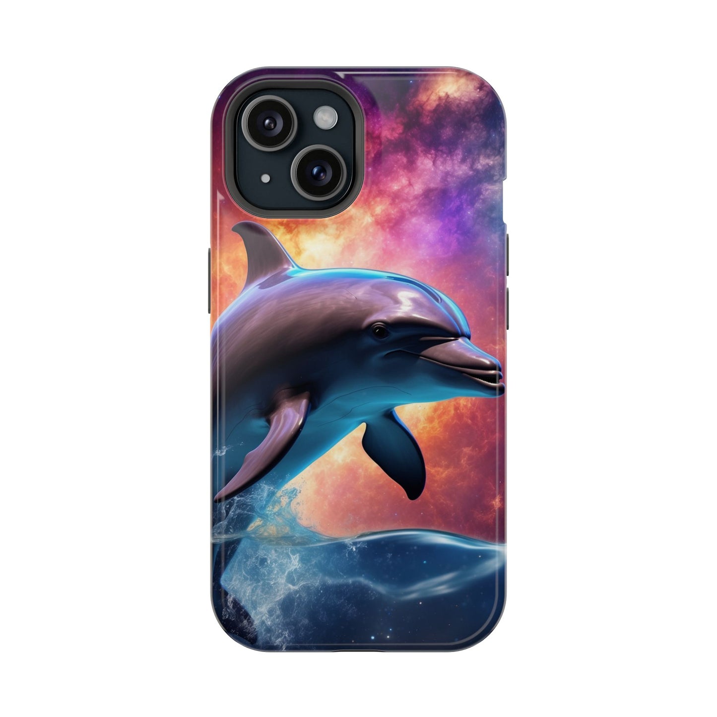 Cosmic Dolphin Galaxy Art - MagSafe-Compatible Case