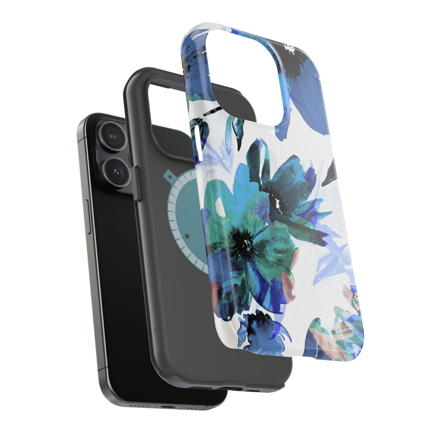 MagSafe iPhone Case – Serene Blue Blossom