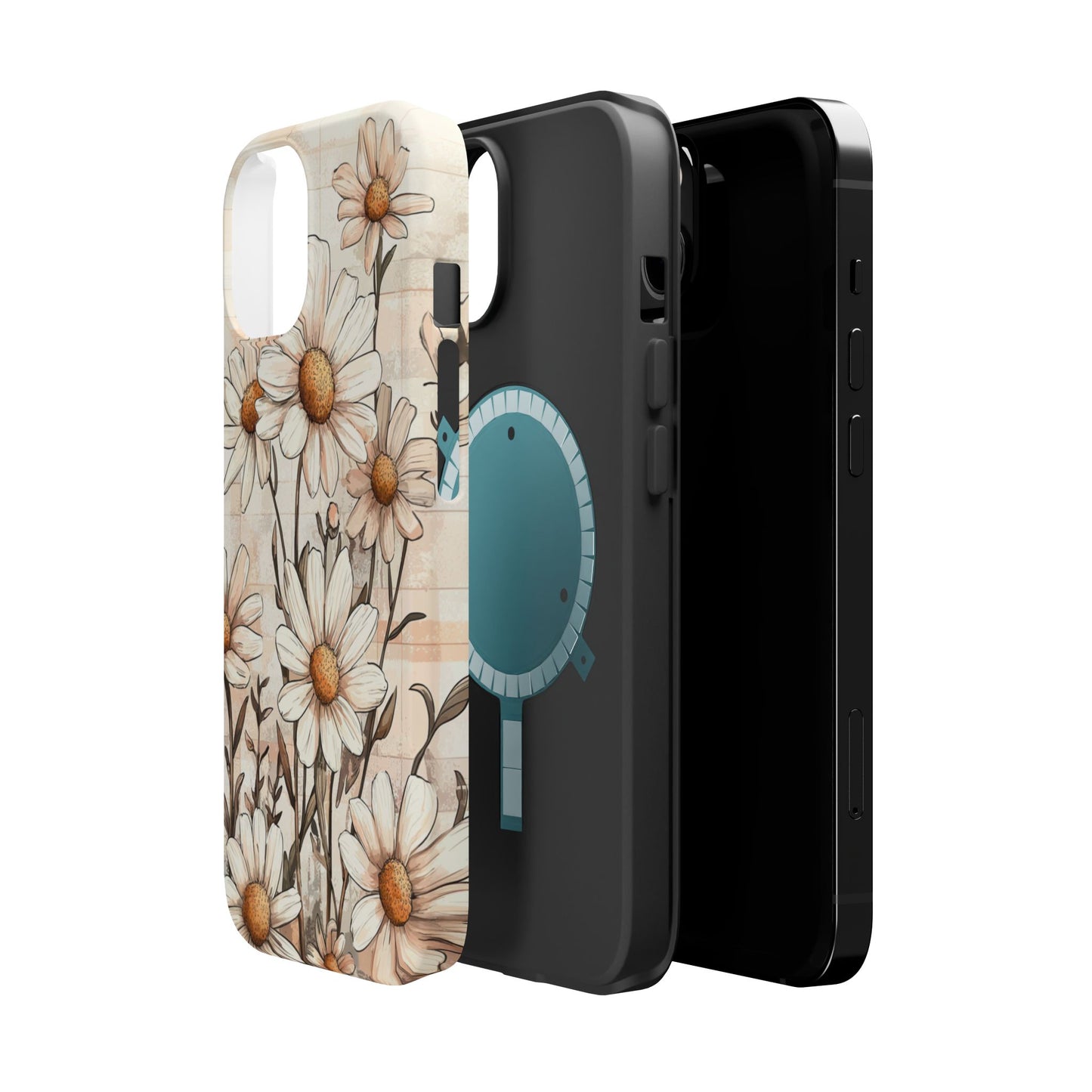 Pastel Daisy MagSafe iPhone Case - Elegant Floral Protective Cover