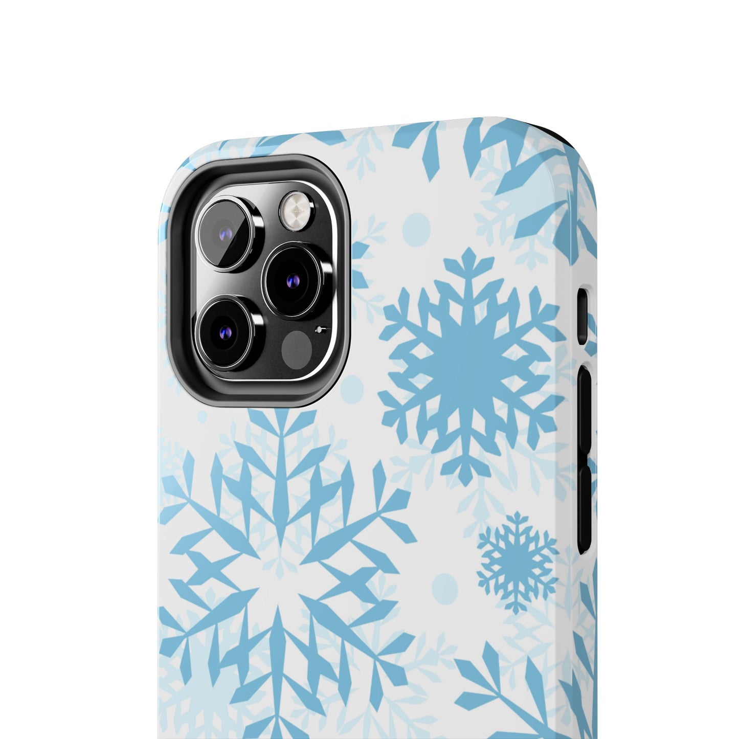 Frosty Blue Snowflakes iPhone Case – Shockproof, Smooth Matte Finish, Dual-Layer Design