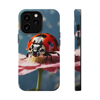 MagSafe iPhone Case: Floral Ladybug Delight