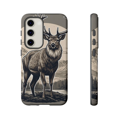 Monochrome Majesty – Regal Stag Samsung Galaxy Phone Case
