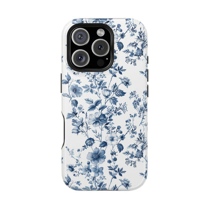 Enchanted Garden Blue Toile iPhone Case