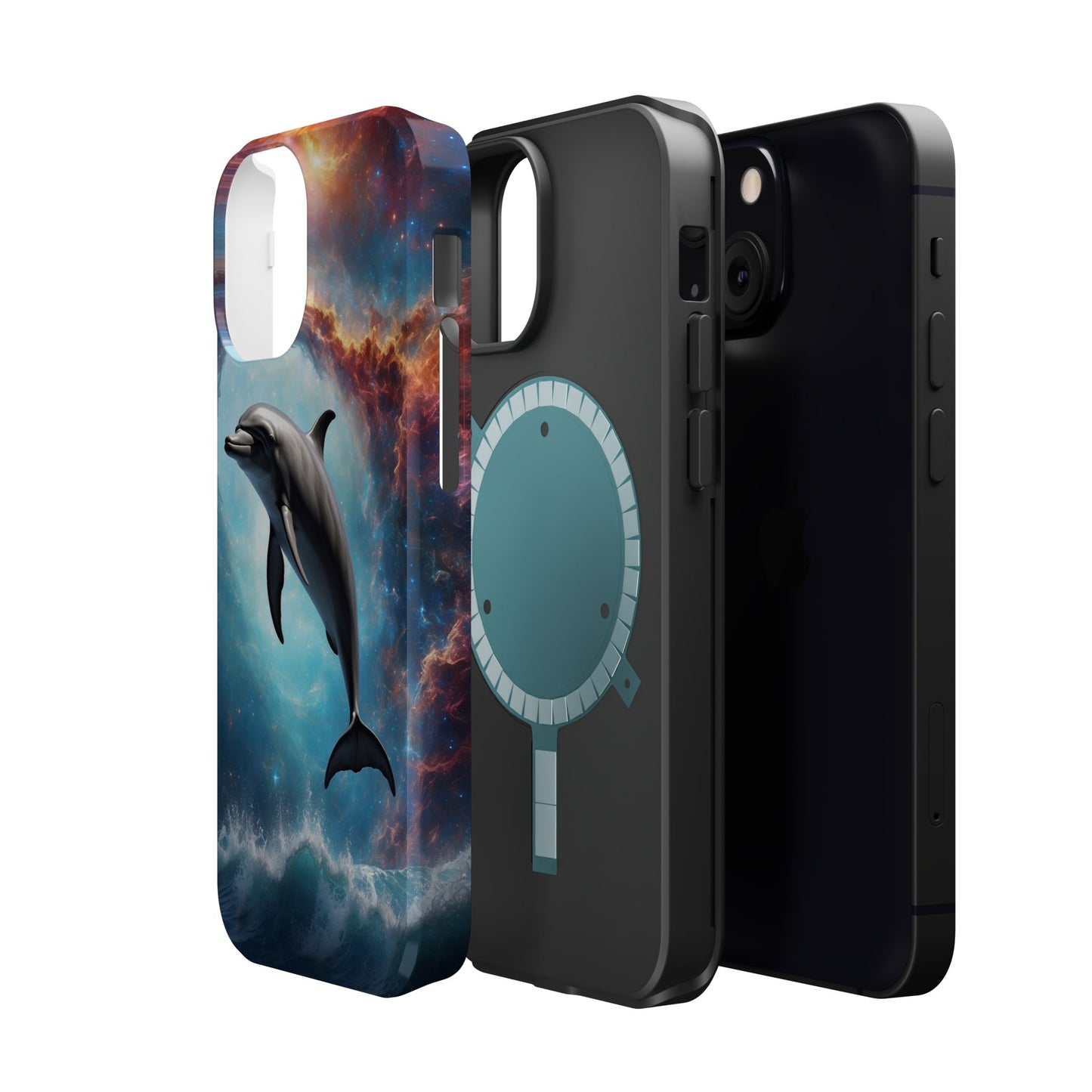 Cosmic Dolphin Space Vibes - MagSafe-Compatible Case