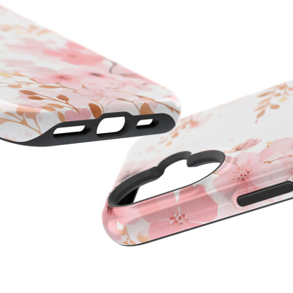 Soft Pink Cherry Blossom MagSafe Case – Floral Elegance with Wireless Charging