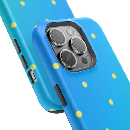 Blue Ocean Gradient Polka Dots MagSafe iPhone Case – Shockproof, Smooth Matte Finish, Dual-Layer Design