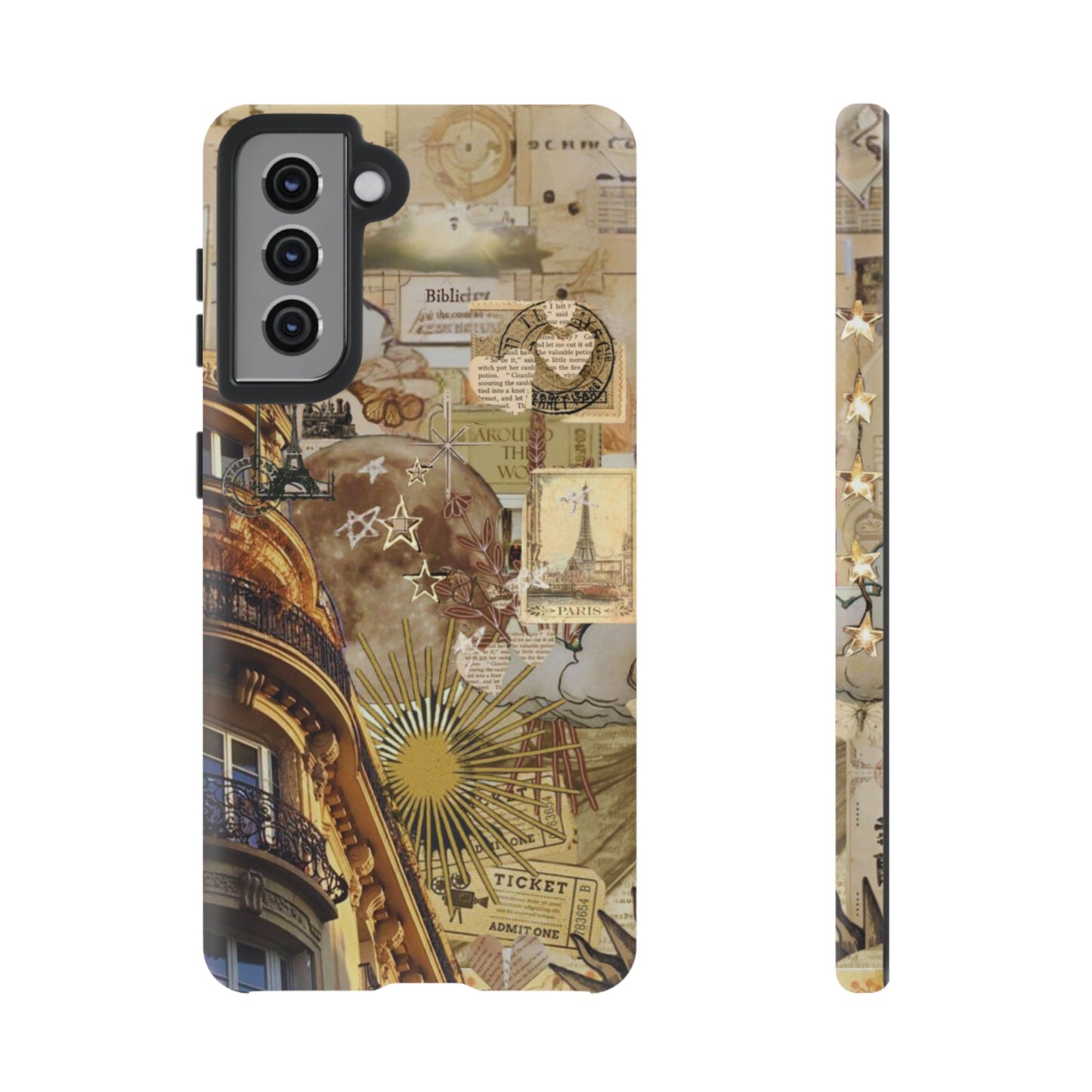 Parisian Dream Collage Samsung Galaxy Case – Dual-Layer Protection with Vintage French Aesthetic