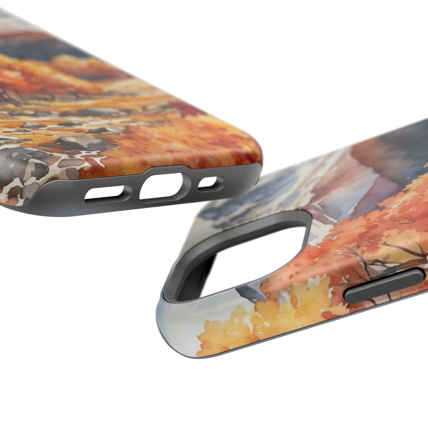 Watercolor Autumn Forest and Mountains - MagSafe iPhone Case