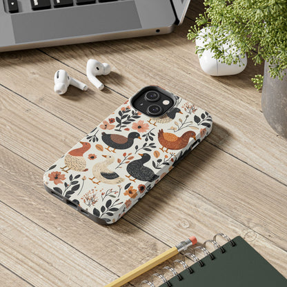 Farm Duck & Flowers iPhone Case – Vintage Floral Design