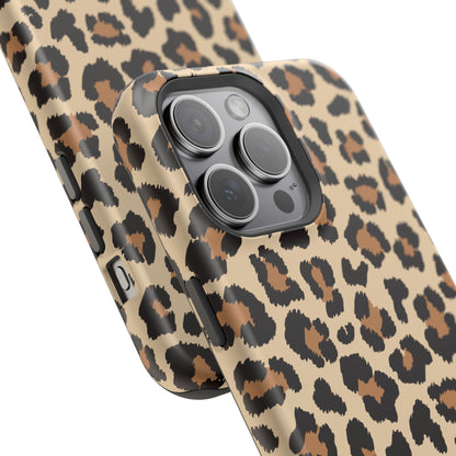 Wild Leopard Print Tough MagSafe iPhone Case – Bold Animal Pattern Design with Dual-Layer Protection