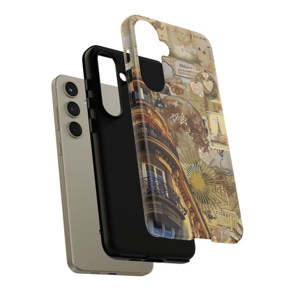 Parisian Dream Collage Samsung Galaxy Case – Dual-Layer Protection with Vintage French Aesthetic