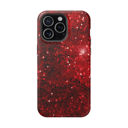 Crimson Glow Glitter MagSafe Case