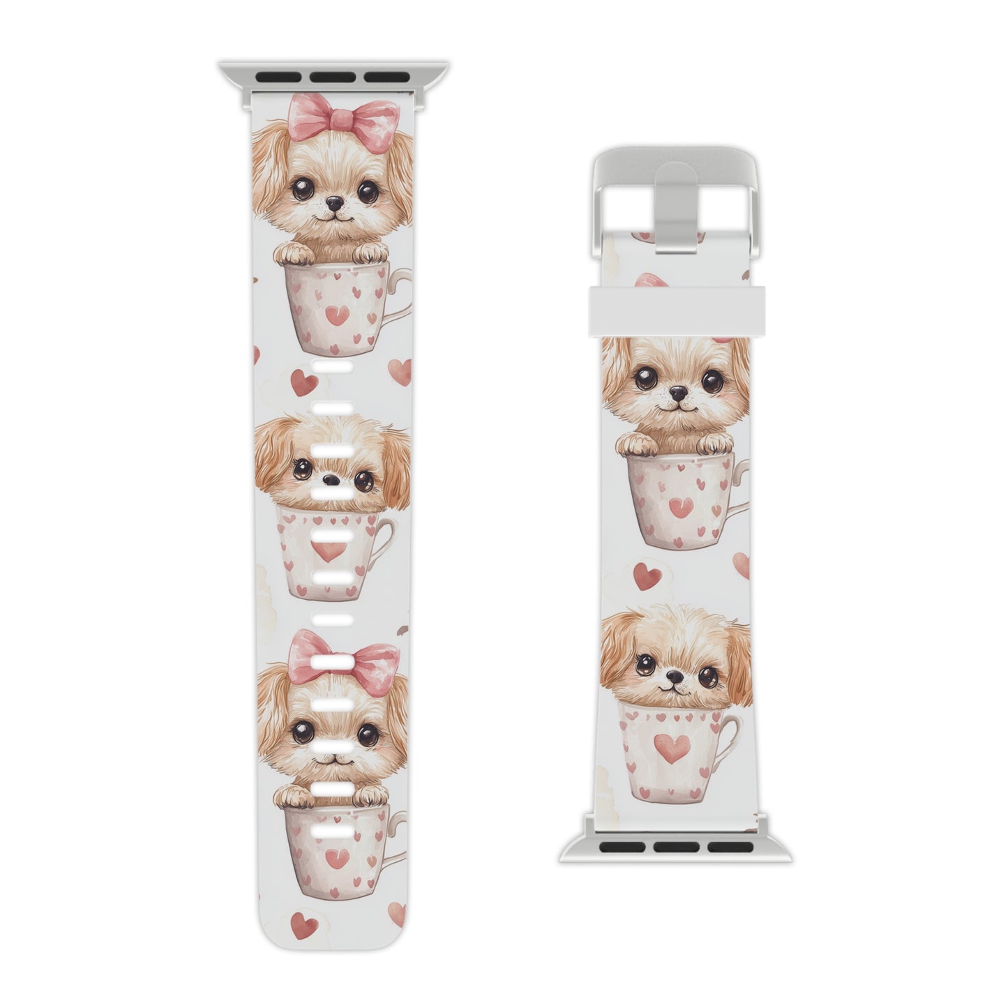 Cute Puppies in Heart Apple Watch Band