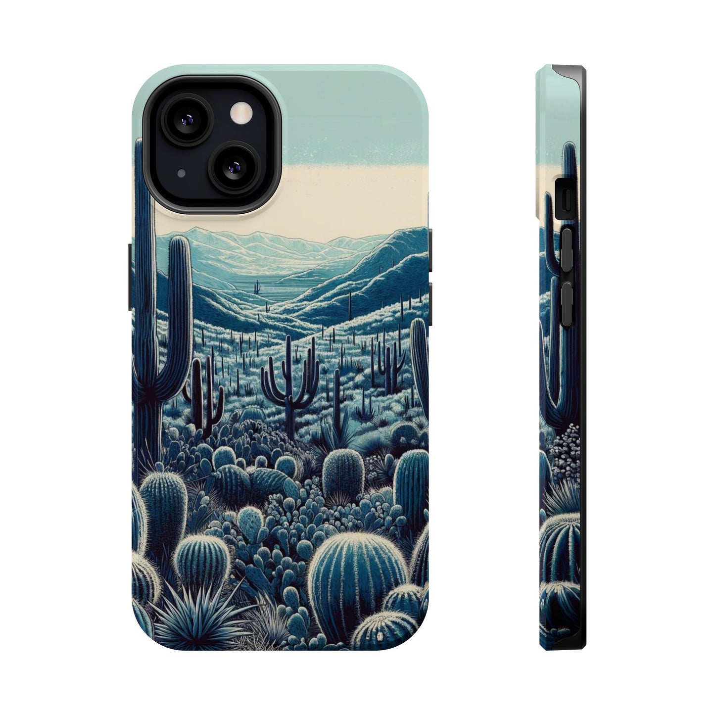 Desert Blues Cactus iPhone Case